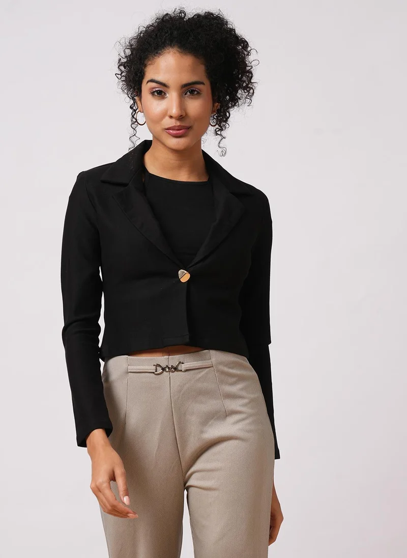 globus Globus Women Lapel Collar Solid Workwear Tailored Jacket